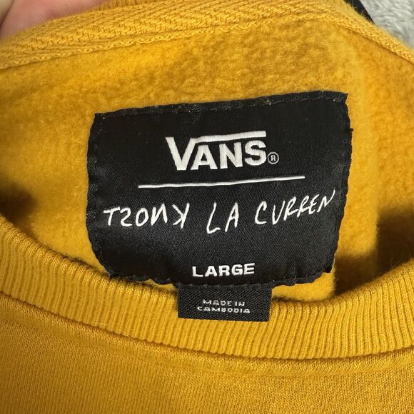 Vans X Curren X Knost Women’s Crewneck Sweater Size Large Oversized Gold Yellow - Picture 11 of 14